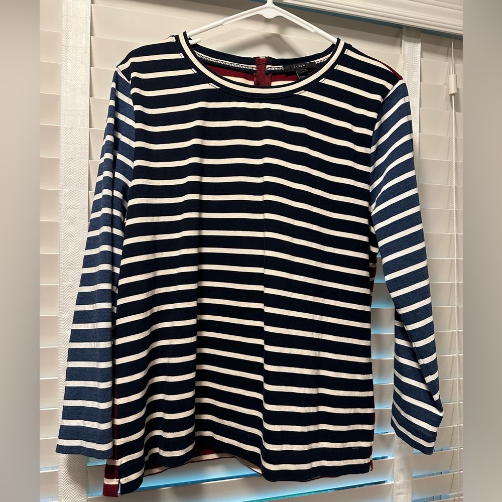 J Crew Color Block Zipper Shirt